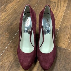 Michael Kors maroon suede heel size 8 1/2